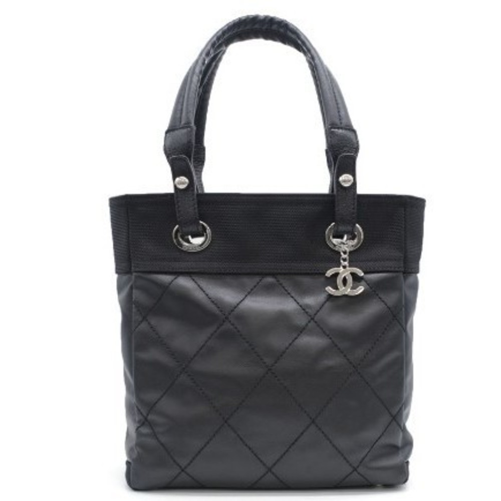 Chanel Paris Biarritz PM Small Tote Bag Black